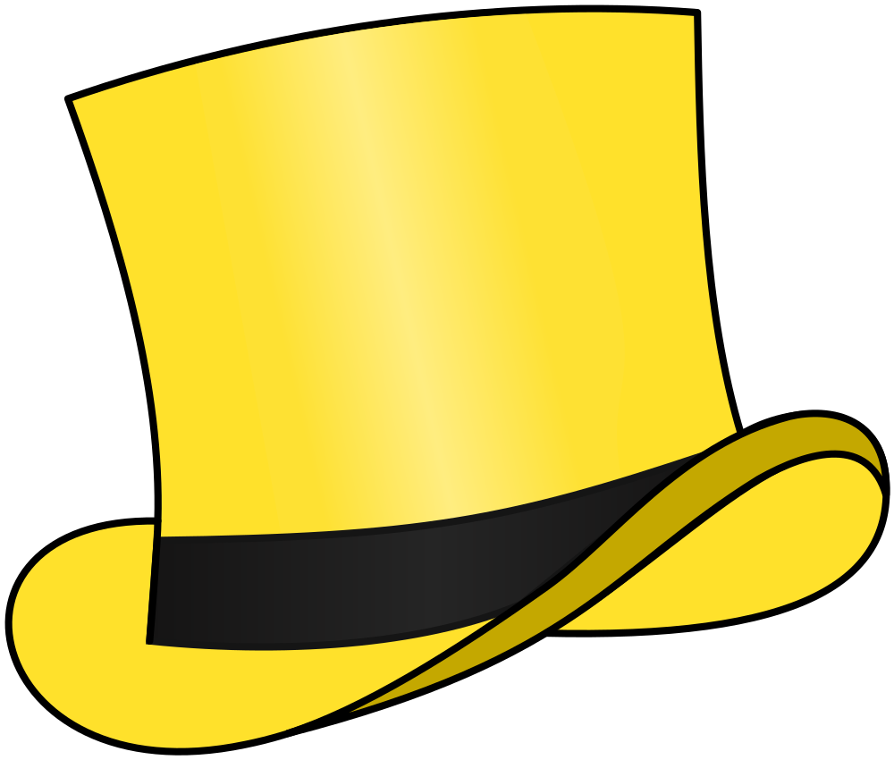 OnlineLabels Clip Art Top hat yellow